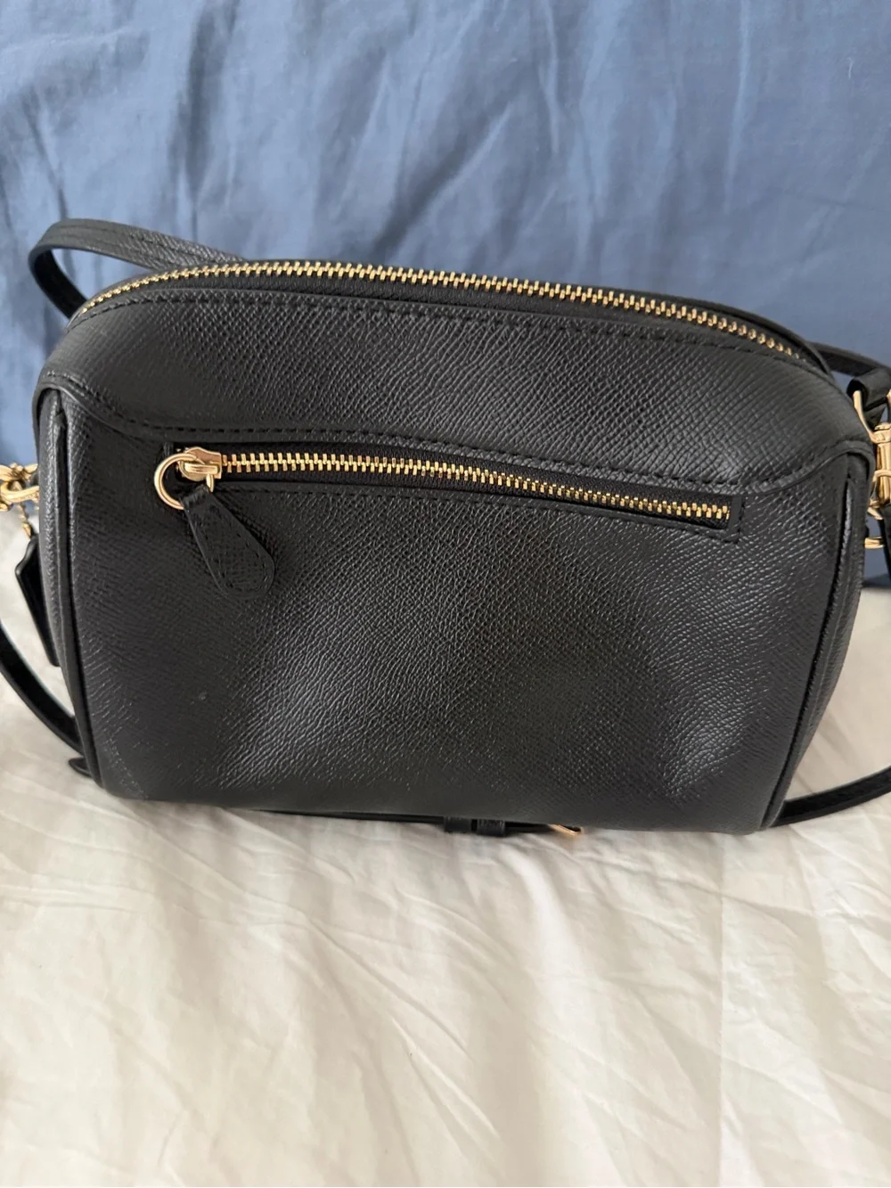 Coach Black Mini Zip Pouch with Gold-Tone Hardware